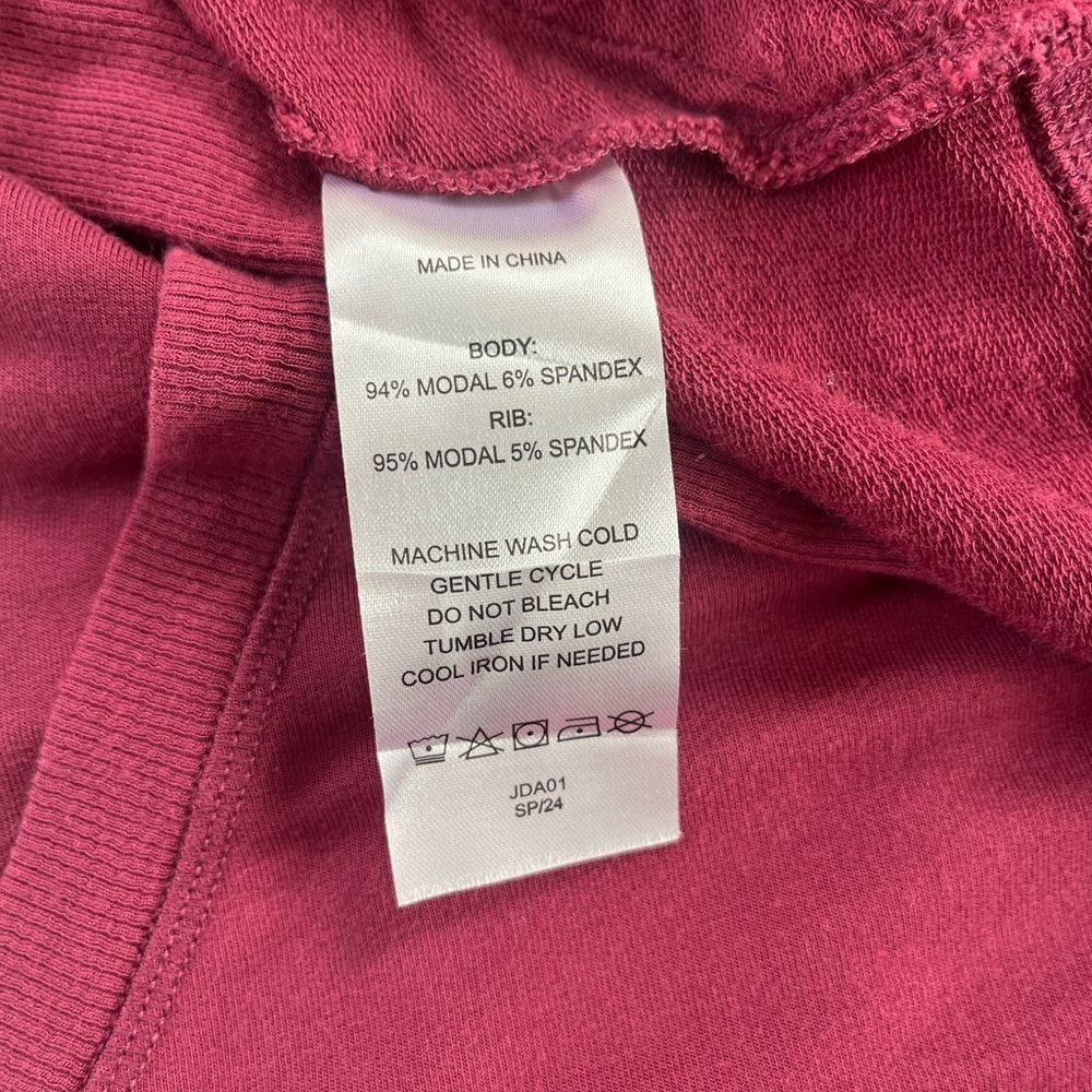 Quince Modal French Terry Cardigan Rose Pink Thumbhole Size Medium - Picture 8 of 12